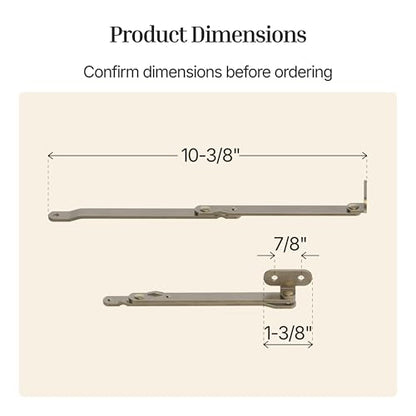 Heavy Duty Antique Brass Plated Lid Stay - One Pair - Lid Support Hinges for Drop Front Desk, Trunk, Chest - SH2-SAB - color: Antique Brass