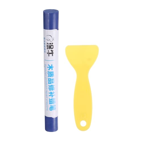 Generic Wood Filler Sticks Wood Furniture Scratch Repair Filler Sticks Furniture Touch Up Markers with Yellow Scraper for Wood Holes Wood Floor Table Door Cabinet, Sapphire-Blue - color: Sapphire-Blue