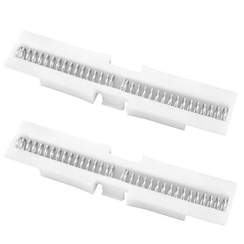 2pcs Bi-Fold Door Slide Guide, Bifold Closet Door Hardware Slide Guide Repair Kit with Spring Folding Sliding Pocket for Top Mount Protect Doors Track Cabinet (White)