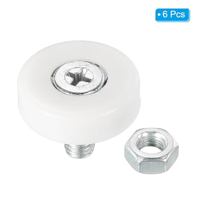 PATIKIL 22mm Drawer Rollers, 6 Pack Plastic Drawer Pulley Replacement Wheels Bearing Small Pulley with Nuts - size: 22mm