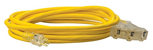 Coleman Cable 41878802 Multi Outlet Extension Cord; 25 Feet; Yellow