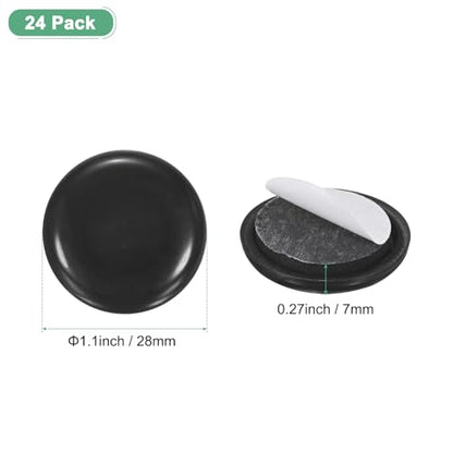 M METERXITY 24-Pack Furniture Sliders, 1.1" Diameter EVA Foam Felt Pad Self-Adhesive Mover Glides for Carpet/Chair/Tables, Furniture Round Pads Floor Protectors [Black] - size: 1.1"