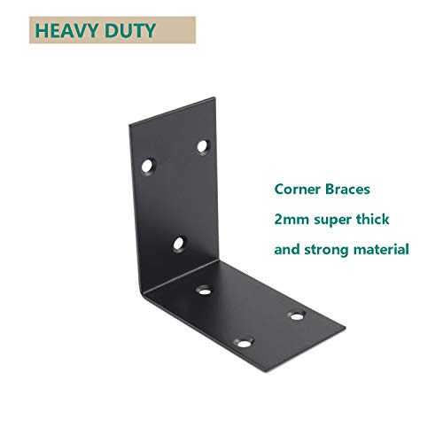 Heavy Duty Stainless Steel Corner Bracket,ULIFESTAR L Shaped Shelf Bracket 90 Degree Corner Brace Large Joint Right Angle L Bracket for Furniture Wood Cabinets Shelves (48x85x85mm) - size: 48*85*85mm
