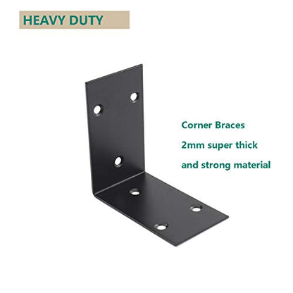 Heavy Duty Stainless Steel Corner Bracket,ULIFESTAR L Shaped Shelf Bracket 90 Degree Corner Brace Large Joint Right Angle L Bracket for Furniture Wood Cabinets Shelves (48x85x85mm) - size: 48*85*85mm