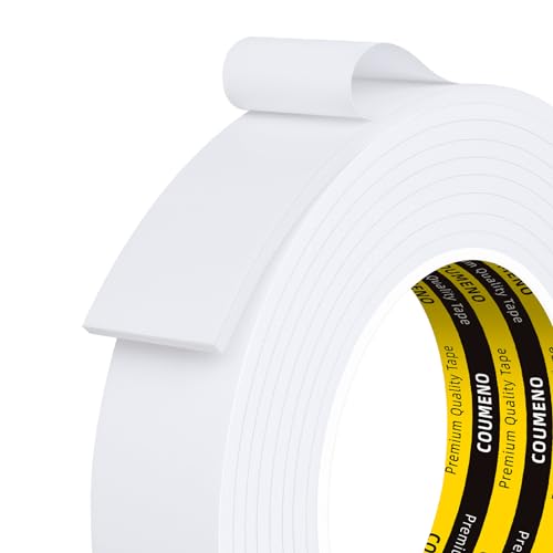 Single-Sided Adhesive EVA Foam Tape 1inX10FT,White Foam Weather Stripping,Door Seal & Window Insulation Tape,Waterproof Sound Proof Seal Strip for Doors,Windows,Garage Door & Gap Sealing - color: White, size: 1in x 10FT