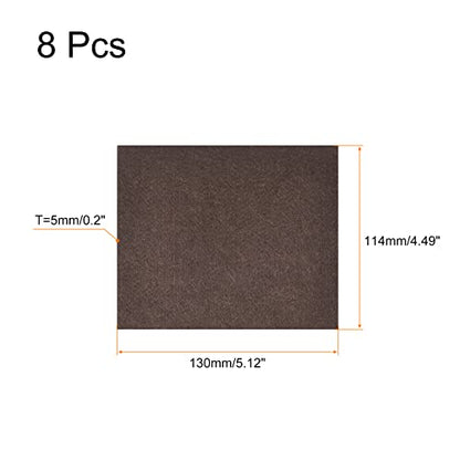 uxcell Felt Furniture Pads, 5.1-inch x 4.5-inch Self Adhesive Cuttable Anti Scratch Square Floor Protectors for Furniture Legs Hardwood Floor, Brown 8Pcs - size: 5.1-inch x 4.5-inch