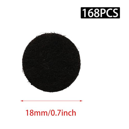 168 Pcs 18mm/0.7inch Black Self-Stick Furniture Round Felt Pads, Noise Stopper Floor Protection Felt Furniture Pads for Hardwood Floors, Chairs & Seat Legs