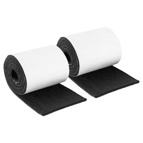 uxcell Felt Strips with Adhesive Backing, 2 Rolls 4" x 40" x 0.2" Anti Scratch Furniture Felt Tapes Self-Stick Pads for Protecting Hardwood Floor, Black - color: Black, size: 4"x40"x0.2"
