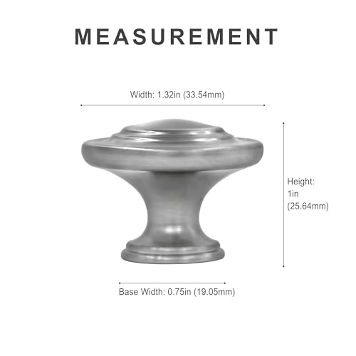 HESTIA HARDWARE 10 Pack | Silver Cabinet Knob Satin Nickel Kitchen Knobs for Cabinet Drawer Dresser Knobs Kitchen Cupboard Door, Bedroom Wardrobe Hardware (Z4.10.S) - color: Satin Nickel