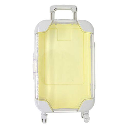False Eyelash Storage Box, Portable Travel Organizer Mini Luggage False Eyelash Tray Makeup Tool (PALE YELLOW) - color: PALE YELLOW