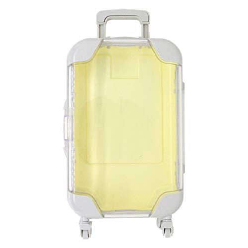 False Eyelash Storage Box, Portable Travel Organizer Mini Luggage False Eyelash Tray Makeup Tool (PALE YELLOW) - color: PALE YELLOW