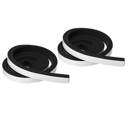 PATIKIL Foam Weather Stripping for Doors, 2 Rolls 1" W x 3/4" T Foam Seal Tape Adhesive Insulation Strip for Door Window Air Conditioning, Black(13 Ft Total Length in 2 Rolls) - size: 1" W x 3/4" T