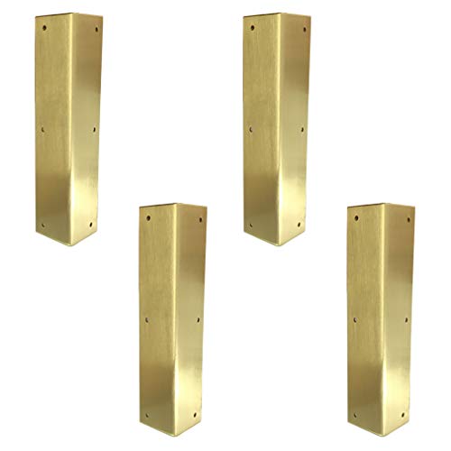 4Pcs Antique Pure Brass Corner Protectors Braces Classical Furniture Tables and Chairs Cabinet Corner Guard (Gold) - color: Gold