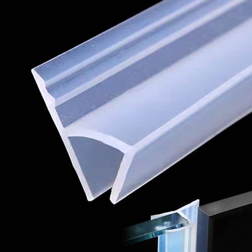 3meters (120") Glass Shower Door Seal Strip Frameless Seal Shower Door Sealing Strips Silicone Rubber Window Seal to Stop Shower Leaks Flexible Weatherproof Seal for Bathroom (H-Type 12mm (1/2") - color: H-Type, size: 12mm