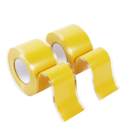 2-Pack Yellow Rubber Splicing Tape (20 Ft Total) - Self Fusing Emergency Repair Tape for Wiring & Marking - Non-Slip Silicone Grip for Handlebars - Easy-Peel Liner, 1 Inch x 10 Feet - color: Yellow