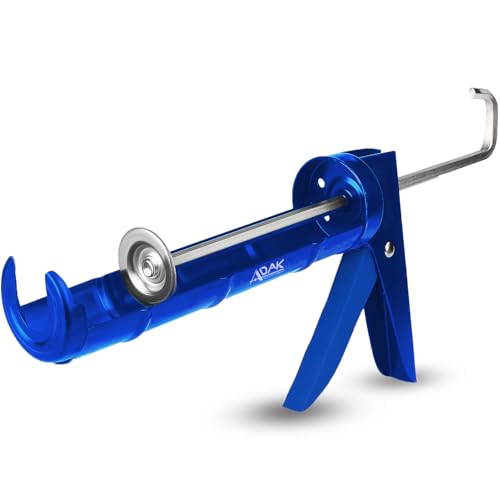 ADAK - Professional Caulking Gun, 10:1 Thrust Ratio, Caulking Gun No Drip, Hand Tool for Silicone & Sealant Application, Smooth Pressure Caulk Gun, Caulking Gun Tool (Blue) - color: Blue