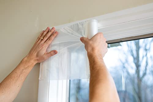 Duck Brand Window Insulation Kit - Winter Seal Kit Fits up to 10 Windows - Rolled Shrink Film Cuts to Size for Easy Indoor Installation - Tape Included - 62 in. by 420 in.- Clear - size: 10 windows