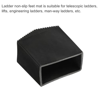 MECCANIXITY Ladder Non-Slip Feet Mat Steep Ladder Accessories Rubber Thicken Pad Cover Cushion for Ladder Protection Black Pack of 2