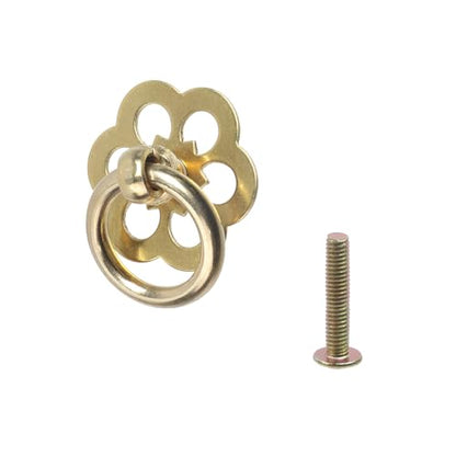 Geesatis 6 Pack Brass Ring Pulls Cabinet Drawer Pull Handle,1.25" Ring Drawer Handles-Classic Dresser Knobs with Screws - Heavy Duty Hardware for Furniture Restoration (1.25" x 1") - style: B