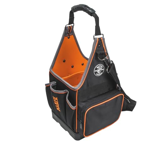 Klein Tools 554158-14 Tool Bag, Tradesman Pro Tote with 20 Pockets Made of 1680d Ballistic Weave and a Fully Molded Bottom, 8-Inch - size: 8-Inch Tote