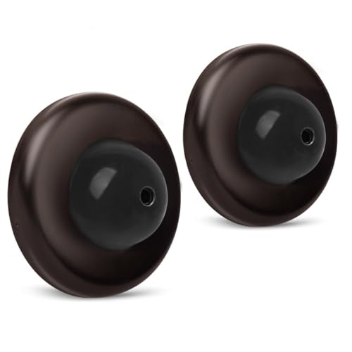 2 Pack Convex Wall Door Bumper Stop Oil Rubbed Bronze – 2-1/2” Outside Diameter Stainless Steel Cover with Bigger 1-1/4” Oil Rubbed Bronze Rubber Bumper – Easy to Install with Screw - color: Convex-Oil Rubbed Bronze, size: 2 Pack