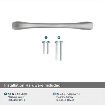 Amerock Vaile 3-3/4 inch (96mm) Center-to-Center Satin Nickel Cabinet Pull - 25 Pack - color: Satin Nickel, size: 3-3/4 inch (96mm) Center-to-Center, style: 25 Pack