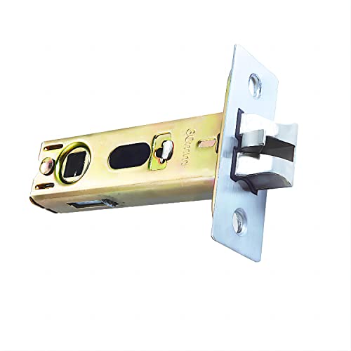 Qrity 60mm Tubular Latch, Forked Mortice Latch, Mute Door Sprung Latch, with Stainless Steel Panel for Internal Doors, Lever Door Handles - size: 60mm