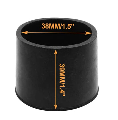 Piutouyar Round PVC Rubber Furniture Covers, 38mm / 1.5 Inches Table Chair Leg Tip Protectors, Non-Slip End Cap for Protect Surfaces, Black (16Pcs) - size: 1.5"