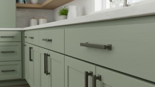 Alzassbg 10 Pack Brushed Black Nickel Cabinet Pulls, 6-1/4 Inch(160mm) Hole Centers Kitchen Cabinet Handles for Cabinets and Drawers AL3061BBN - color: Brushed Black Nickel, size: 6-1/4" Hole Center