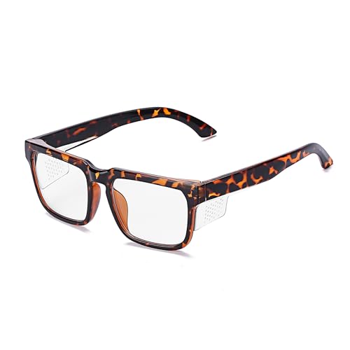 Safety Polycarbonate Polarized Sunglasses for Men and Women UV400 Protection and Includes ANSI Z87 - color: Leopard-anti Fog