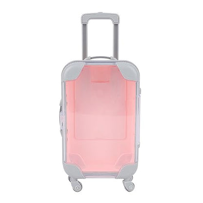 False Eyelash Storage Box, Portable Travel Organizer Mini Luggage False Eyelash Tray Makeup Tool (PINK) - color: PINK