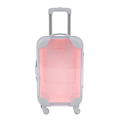 False Eyelash Storage Box, Portable Travel Organizer Mini Luggage False Eyelash Tray Makeup Tool (PINK) - color: PINK