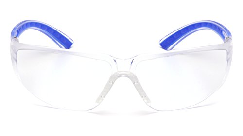 Pyramex Cortez Safety Eyewear, Clear Anti-Fog Lens With Black Temples - color: Navy Temples/Clear Lens