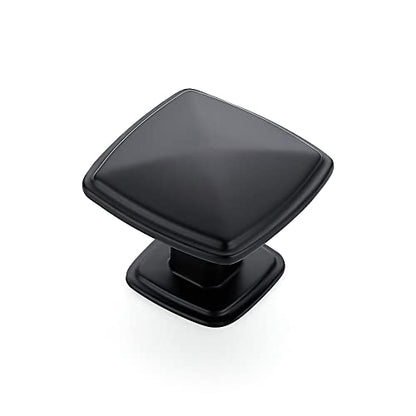 Ravinte 15 Pack Matte Black Kitchen Cabinet Square Knob Single Hole Cabinet Hardware for Dresser Drawer Pulls and Knobs - color: Black