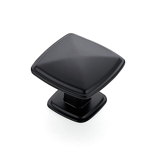 Ravinte 15 Pack Matte Black Kitchen Cabinet Square Knob Single Hole Cabinet Hardware for Dresser Drawer Pulls and Knobs - color: Black