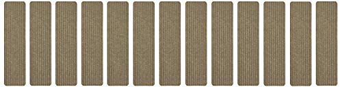 Stair Treads Collection Indoor Skid Slip Resistant Carpet Stair Tread Treads (7 inch x 24 inch) (Beige, Set of 13) - color: Beige, size: 13 Pcs - 7"x24"