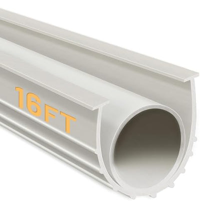 DGSL Garage Door Seals Bottom Rubber Weather Stripping Kit Seal Strip Replacement, Universal Weatherproof Threshold Buffering Sealing Rubber 5/16 inch T Ends (16 Ft, White) - color: White, size: 16 Ft
