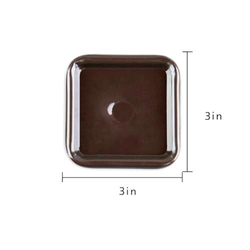 4 Pack 3 inch Square Reusable Carpet Bottom Furniture Caster Cups to Protect Hardwood, Tile or Laminate Floors Carpet Sliders for Moving Heavy Sofa Bed Couch Fridge, (Brown, Square)
