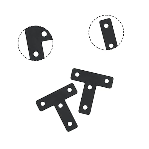 Hordion 10Pcs Right Angle Brace - 2 x 2 Inch (50 x 50mm), Heavy Duty Metal Support with Screws - size: 2" x 2" (Black), style: T-Shape