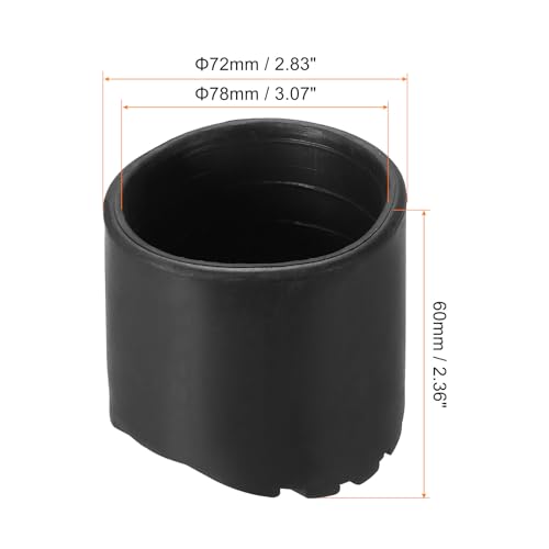 PATIKIL Ladder Non Slip Feet 2.8"/72mm, 1Pcs Rubber Round Foot Protective Mat Cushion Replacement for Telescopic Folding Extension Ladder Protection, Black - color: 72mm