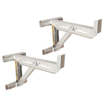 Metaltech Jobsite Series 2-Rung Ladder Jack 2-Pack E-LJ20P, Aluminum Jack for Scaffolding Extensions and Work Platforms, Scaffold, Masonry, Painting, and Roofing Tool for Job Site and Home Improvement - size: 2 Units 2 Rung