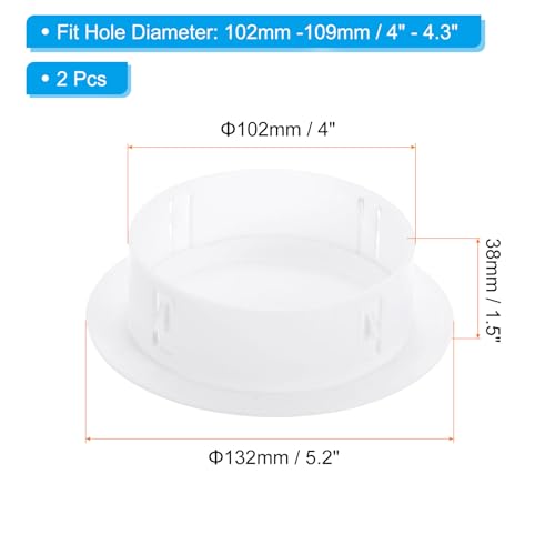 PATIKIL Air Conditioning Wall Hole Cover, 2Pcs Air Conditioner Blocking Hole Plug Decoration Water Pipe Sealing Plate Cover for 4" - 4.3" Diameter Hole, White - size: 4" - 4.3"