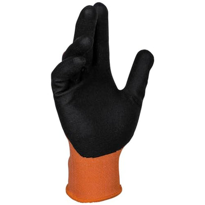 KLEIN TOOLS 60672 Work Gloves, Knit Dipped Cut Resistant ANSI A1 Nitrile Coated Gloves, Nylon-Spandex, Touchscreen Capable, Large, 1-Pair - size: Large, style: 1-pair Pack