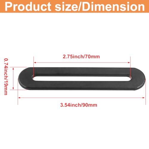 BokWin 12 Pcs Adjustable Flat Plate with Slot 3.54 Inch Straight Repair Flat Mending Plate Fixing Bracket Connector for Wood Furniture Holder(Black) - size: 90mm