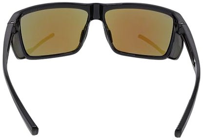 MCR Safety SR218BZ Swagger SR2 Series Safety Glasses with Thermo Plastic Rubber Nose Pads and Detachable Side Shields, Black Frame, Blue Diamond Mirror Polarized Lens - color: Black Frame (Polarized Blue Diamond Mirror Lens)