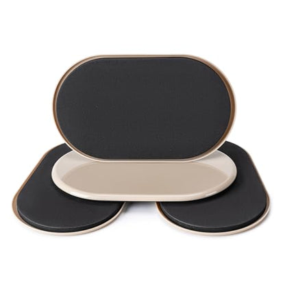 Furniture Sliders, Furniture Sliders Pads for Hardwood Floors, Chair Legs Floors Protectors, Reusable Round Glides Glider, Heavy Duty Furniture Movers Sliders (4, 5 3/4inch x 9 1/2inch) - size: 9 1/2" Oval-4 Pack Beige