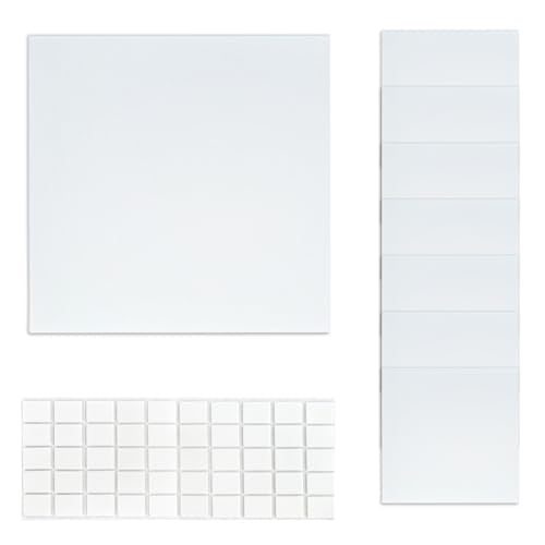 8 Pcs Ceiling Cover Plate, Screwless Wall Hole Cover, Plastic Flat Blank Wall Plate 5.91" with 50 Double-Sided Adhesive Stickers (Square) - style: Square