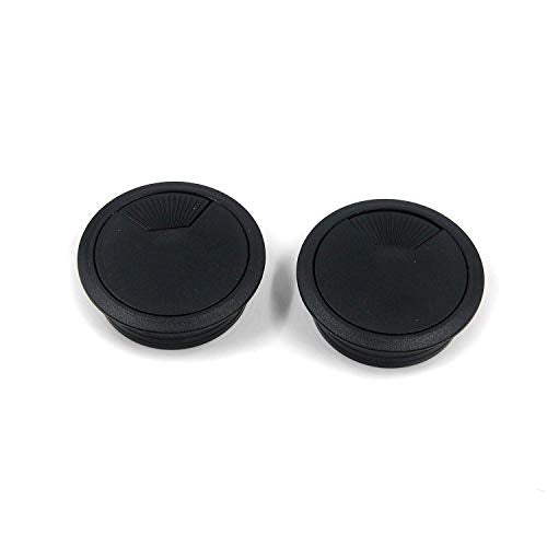 Quluxe Desk Grommet, 2-3/4 Inch Plastic Desk Cord Cable Hole Cover Grommet -Black (Pack of 20) - color: Plastic-black