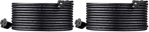 Amazon Basics Extension Cord, 25 Ft, 3 Prong Outlet Extender, Indoor Power Cord, 13 Amps, 125V, Black (Pack of 2) - color: Black, size: 25 Ft (Pack of 2), style: 1-Pack