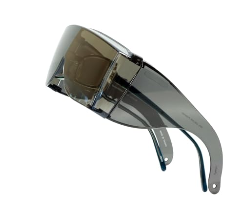 Calabria 3000 Fitover Safety Glasses with Uni-Lens – [Silver Mirror] Wrap Around Eye Protection | Anti-Fog Scratch Resistant | Protective Eyewear - color: Silver Mirror